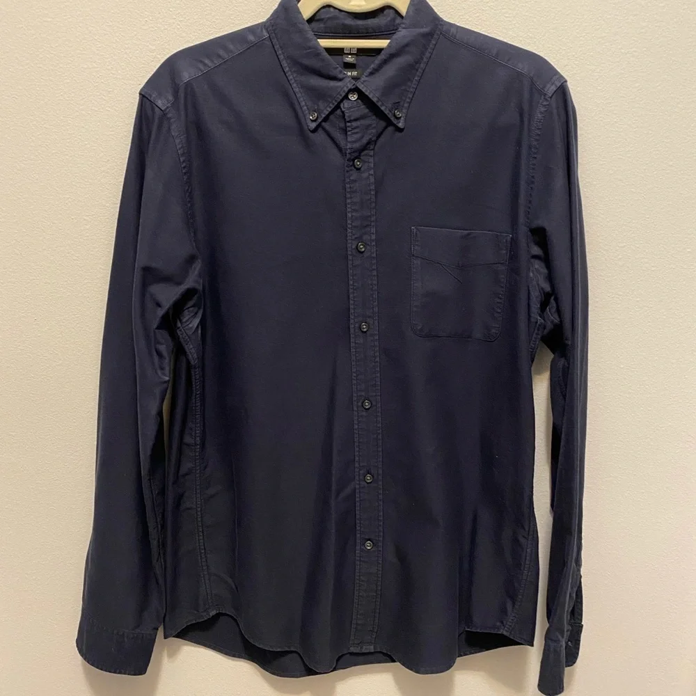Men’s navy blue 1=UNI QLD slim fit size M button down shirt - Picture 4 of 13